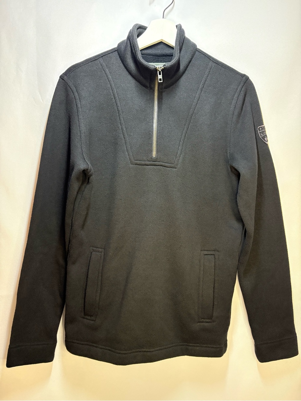 Roots Canada Black Quarter-Zip Fleece Pullover